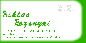 miklos rozsnyai business card